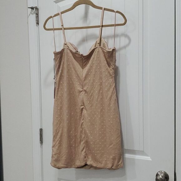NWT Haute Monde Champagne Tulle Mesh Mini Dress, Size Xl - Picture 6 of 7